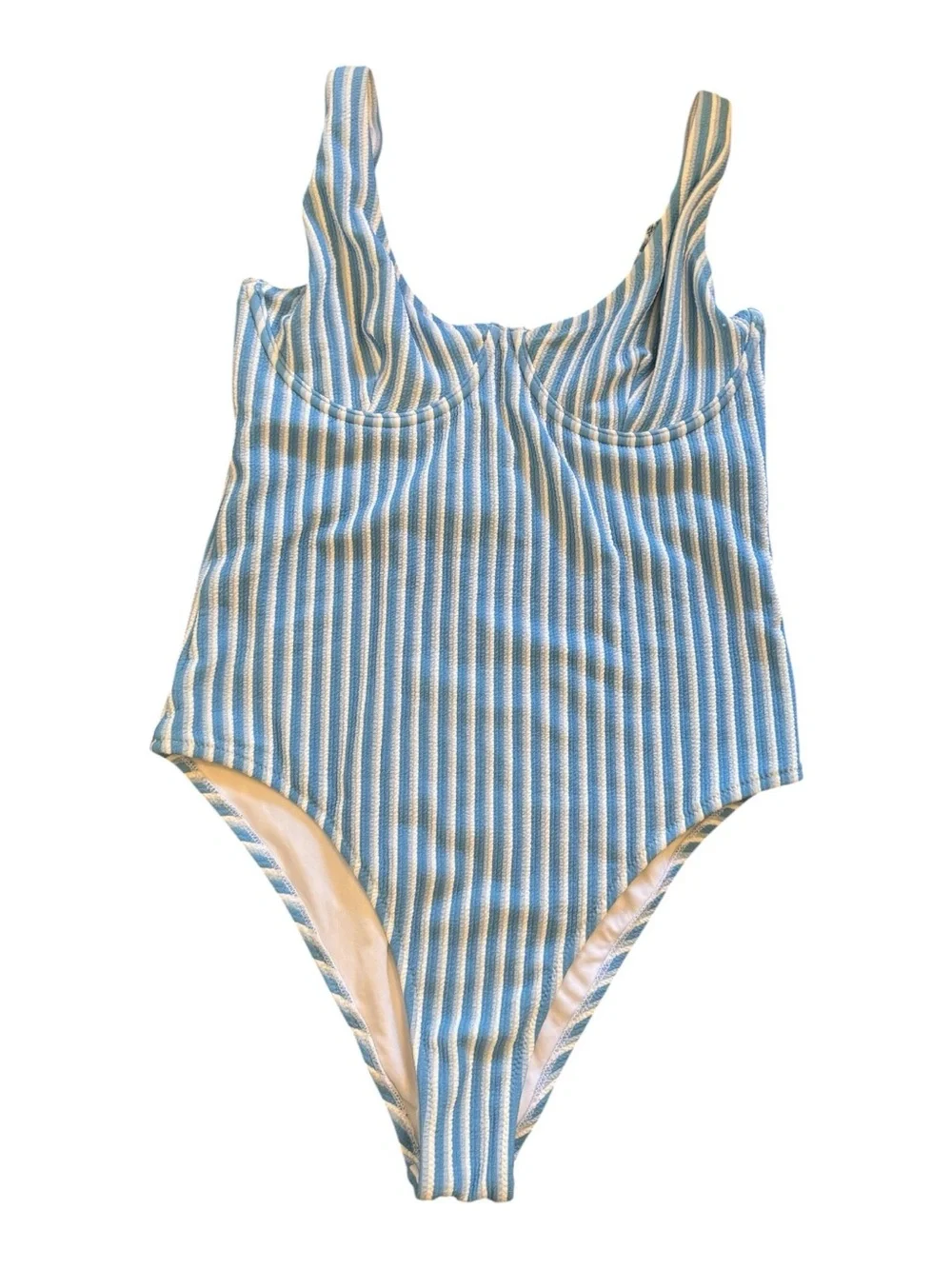 Rhythm. Palm Spring One Piece in blue and white stripes NWT